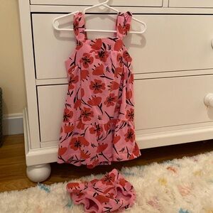 Hanna Andersson flower dress and bloomer set 2T